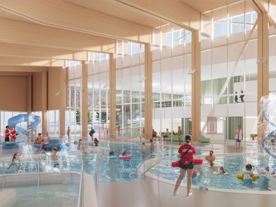 Pool Slide and Climbing Wall